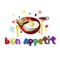 The original spelling of the phrase Bon appetit.