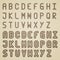 Original striped font alphabet