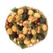 Original sweet gift in the form of a bouquet consisting of dried fruits, cookies, nuts on a white background