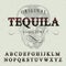 Original Tequila Label Font Poster vector design illustration