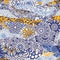 Original traditional Portuguese and Spain decor.Azulejos tiles patchwork. Seamless colorful patchwork