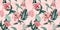 original trendy seamless artistic flower pattern, beautiful tropical