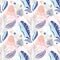 original trendy seamless artistic flower pattern, beautiful tropical floral exotic background