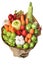 The original unusual edible vegetable and fruit bouquet on white