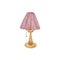 Original watercolor classic bedside table lamp with dusk rose lampshade