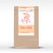 The Original White Chocolate. Craft Paper Bag Product Label. Abstract Vector Packaging Design Layout with Realistic