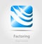 Originally designed factoring vector business icon