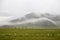 Orkhon valley in Mongolia covered in fog