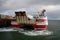The Orkney car ferry Pentolina arriving at Gills Bay, Caithness, Scotland, UK