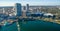 Orlando aerial skyline along Lake Eola