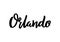 Orlando city, Florida modern brush lettering.