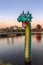 Orlando, Florida, December 2017: Colorful Lego Loch Ness Dragon Monster at Lake Buena Vista