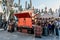 ORLANDO, FLORIDA, USA - DECEMBER, 2017: BUTTERBEER, famous drink from Harry Potter Movie containing 0% alcohol, at The Wizarding W