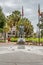 ORLANDO, FLORIDA, USA - DECEMBER, 2018: The Battle of the Bulge Memorial in Lake Eola Park in Downtown Orlando, Florida