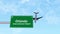 Orlando International Airport Plane passing over the signboard 4K Animation footage