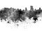 Orlando skyline in black watercolor on white