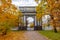 Orlov Gatchina gate in Catherine park in fall, Tsarskoe Selo Pushkin, Saint Petersburg, Russia