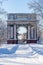 Orlov Gatchina gate in Catherine park in winter, Tsarskoe Selo Pushkin, St. Petersburg, Russia