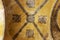 Ornament on the ceiling of the old Hagia Sophia temple in Istanbul. Close-up