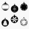 ornament chrismast set ilustration vector outline icon