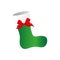 Ornament christmas boots with red ribbon bow