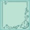 Ornament frame, decorative pattern on turquoise background