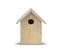 Ornament. Front image. Elegant natural wooden birdhouse.  Handmade