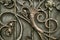 Ornament of metal gates with ornate forged elements