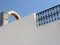 Ornamental arch on roof top terrace in Tunisia