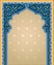 Ornamental art background in blue and gold color