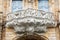 Ornamental balcony at a historic building in Bamberg, Germany