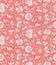 Ornamental beautiful coral color antique floral seamless pattern with peonies. Asian texture for printing on packaging, textiles,