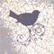 Ornamental bird on grunge background