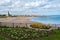 Ornamental Boat containing Flowers, with Tynemouth`s Coastline i