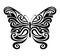 Ornamental butterfly silhouette