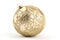 Ornamental Christmas golden ball isolated on white background