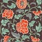 Ornamental colored antique floral pattern