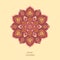 Ornamental colorful floral mandala, hand drawn geometric patter