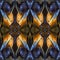 Ornamental Colourful Seamless High Resolution Pattern in blue, yellow and orange