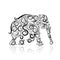 Ornamental elephant silhouette for your design