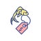 Ornamental fish farming RGB color icon