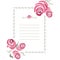 Ornamental frame with hand drawn romantic roses. Vertical border made on doodle branches with place for text. Vector decorative ba