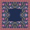 Ornamental frame with paisley and flowers in indian style. Space for text. Wrapping design. Bandana print, carpet, tablecloth