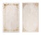 Ornamental frames for playing and tarot cards, invitations, menus, social networks... on aged and stained paper background