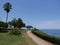 Ornamental garden and the sea in Barranco, Lima