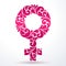 Ornamental gender female symbol