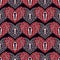 Ornamental hearts seamless pattern. Background for valentines day design. Pattern textile print with red hearts