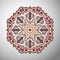 Ornamental olorful geometric mandala in aztec style. Oriental pattern, vector illustration