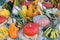 Ornamental pumpkins in the straw