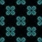 Ornamental repeating pattern design. Square tiles - mandalas in shades of turquoise